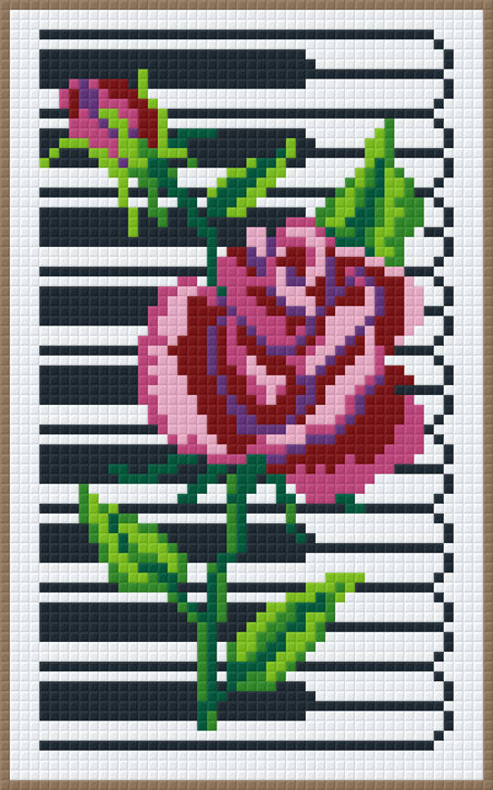 Angie's Piano Rose Two [2] Baseplate PixelHobby Mini-mosaic Art Kit